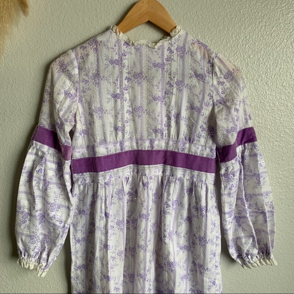 Vintage 60s Kids Floral Boho Dress - Picture 3 of 13